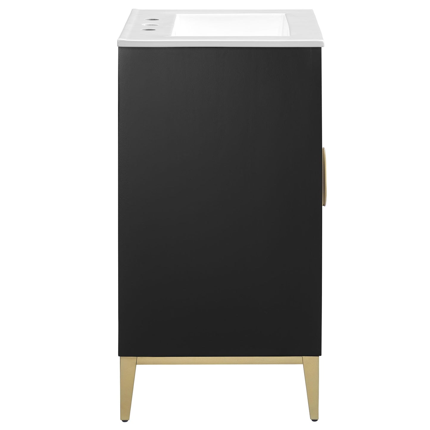 Modway Beau 24 Inch Wood Bathroom Vanity Cabinet in White Black