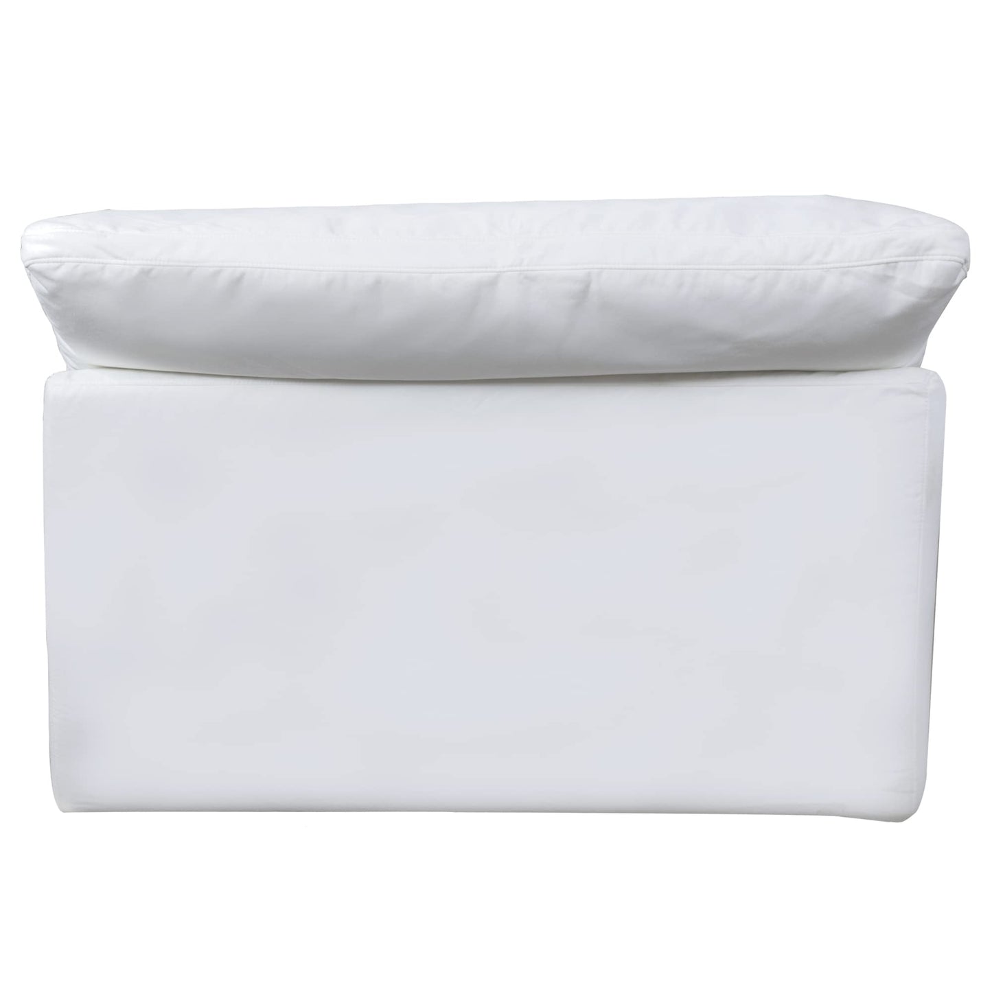 Sunset Trading Contemporary Puff Collection Slipcover Only for 44" Square Modular Couch Armless Chair, Performance Fabric Washable Water-Resistant Stain-Proof, Oversized Sofa Sectional Cover, White