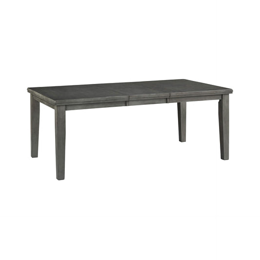 Signature Design by Ashley Hallanden Modern Farmhouse Rectangular Dining Room Butterfly Extension Table with Self-Storing Leaf, Seats Up to 6, Wood, Dark Gray