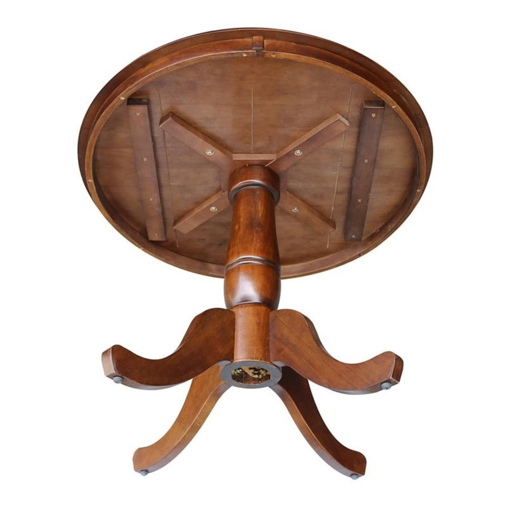 International Concepts 36" Solid Wood Round Top Dining Table in Espresso