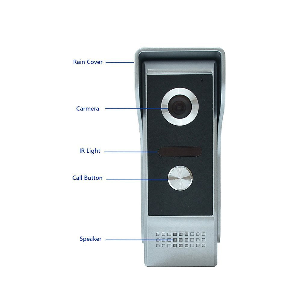 MENGQI-CONTROL 7'' LCD Video Door Phone Intercom Systems Via Password Open Door 600lbs Electronmagnetic Lock Access Control & Power Unit & ZL Bracket Full Kits