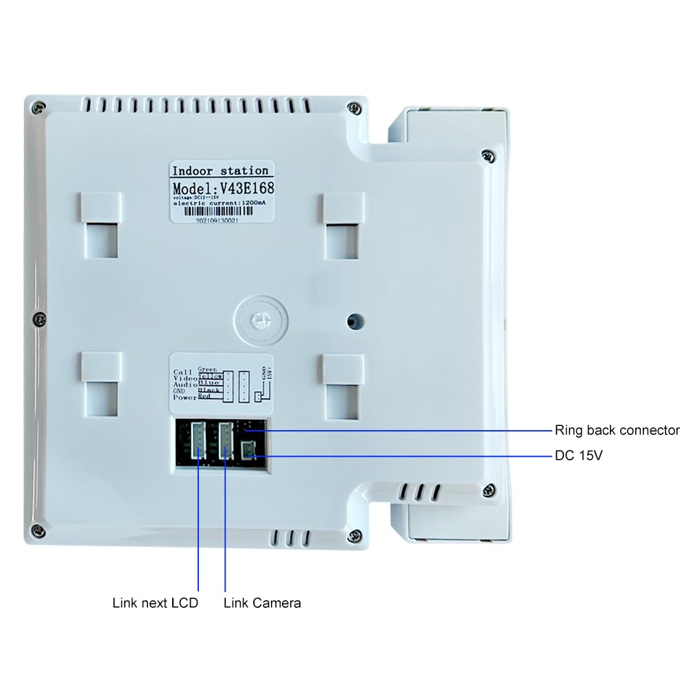Apartment Video Intercom System,2,3,4,5,6,8,10,12 Household Video Doorbell Kits,Video Doorbell Camera,Wired 4.3 Inches Monitor,2 Way Intercom,IR Outdoor Camera,Monitoring (1- Camera and 4-Screen)