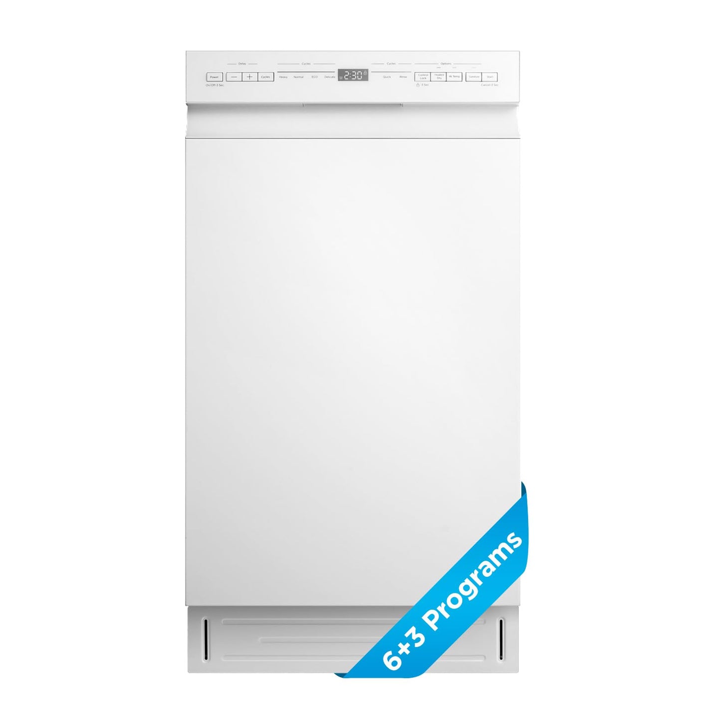 Midea 18 Inch Built-in Dishwasher, Slim Space-Saving Design with Stainless Steel Tub, 8 Place Settings & 6 Washing Programs, Energy Star Certified Dishwasher with Heated Dry & High-Temp Wash, White