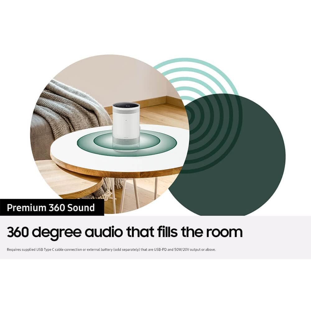 SAMSUNG 30" - 100" The Freestyle FHD HDR Smart Portable Projector for Indoor and Outdoor Home Theater, Big Screen Experience with Premium 360 Sound w/ Alexa Built-In (SP-LSP3BLAXZA)