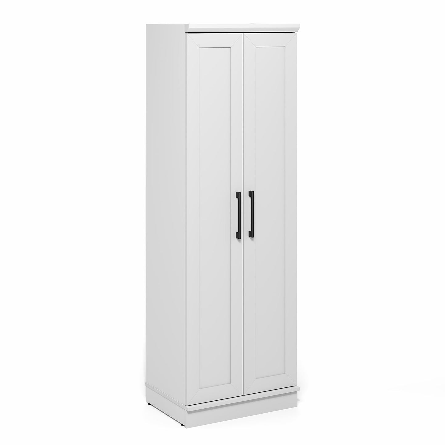 Furinno Robin Storage Cabinet, 5-Tier Pantry Cabinet with Adjustable Shelves, 23W with 2 Shaker-Doors, Kitchen Cabinet, Organization and Storage, for Pantry, Living Room, Home Office, White