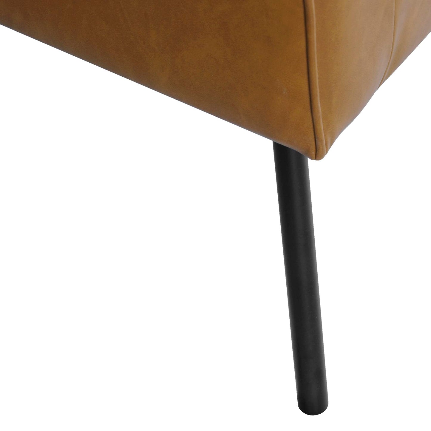 HomePop Modern Accent Chair, Homepop Home Décor, Accent Chairs for Living Room & Bedroom, Fabric Reading Living Room Side Chair, Single Sofa with Lounge Seat and Metal Legs- Carmel Faux Leather