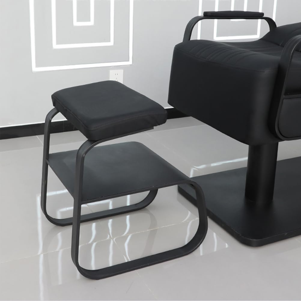 Shampoo Bed with Step Footstool and Ceramic Basin Set - Salon Shampoo Basin and Backwash Unit, Hair Care Massage Treatment Chair Semi-Reclining