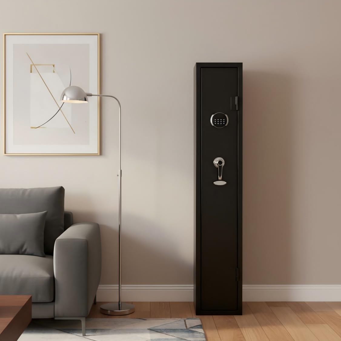 For Home Defense & Hunters: KAER 2-3 Gun Safe – Quick Digital Access, Fits Rifles & Pistols, Secure Storage for Bedroom, Garage, Living Room