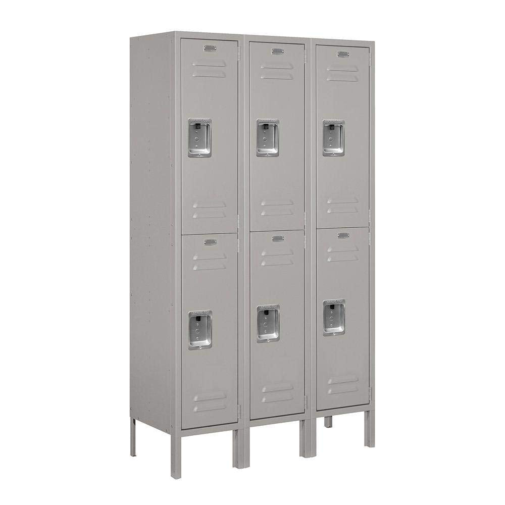 Salsbury Industries 62352GY-U Unassembled Standard Metal Locker with Double Tier,Grey