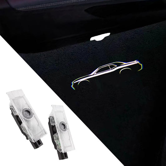 BuJinZeTui 2PCS Door Lights Logo for Challenger 2015-Present, LED Ghost Shadow Projection Light, Color 03, Plastic