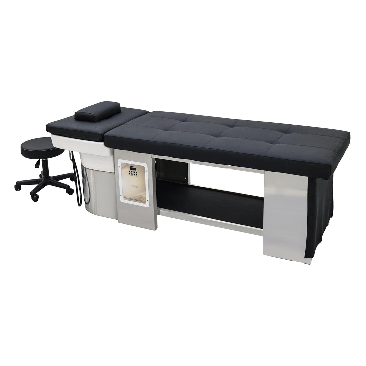 TATARTIST Head Spa Bed with Fumigation Head Therapy Shampoo Bed Water Circulation Massage Shampoo Backwash Unit Spa Hair Salon Equipment (Black)