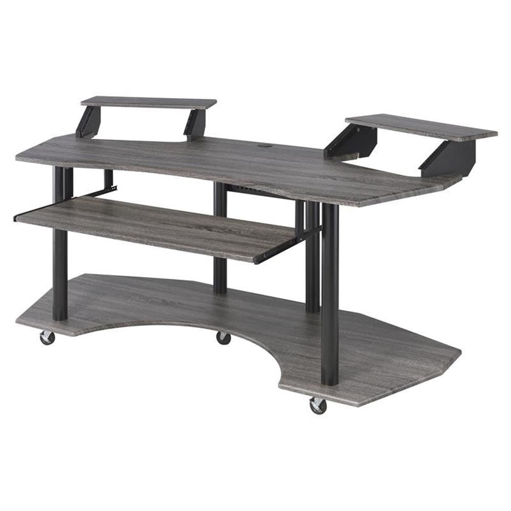 Acme Eleazar Wooden Music Recording Studio Desk in Black Oak