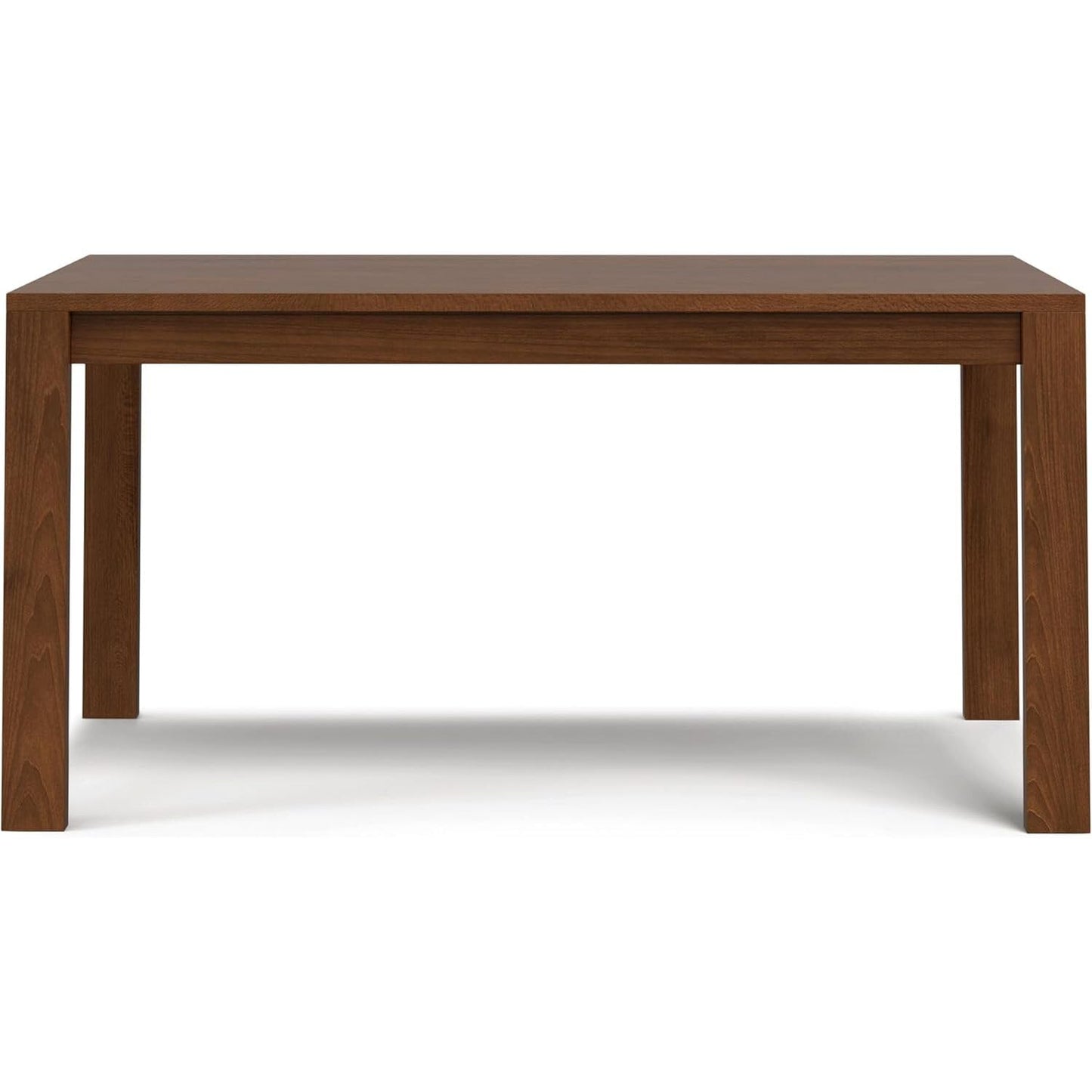 SIMPLIHOME Wilson Dining Table - 60 inch Wide Solid Wood Walnut Veneer Rectangular Table, Transitional Style for Dining Room or Kitchen with Thick, Straight Legs and Inset Apron, Seats 6
