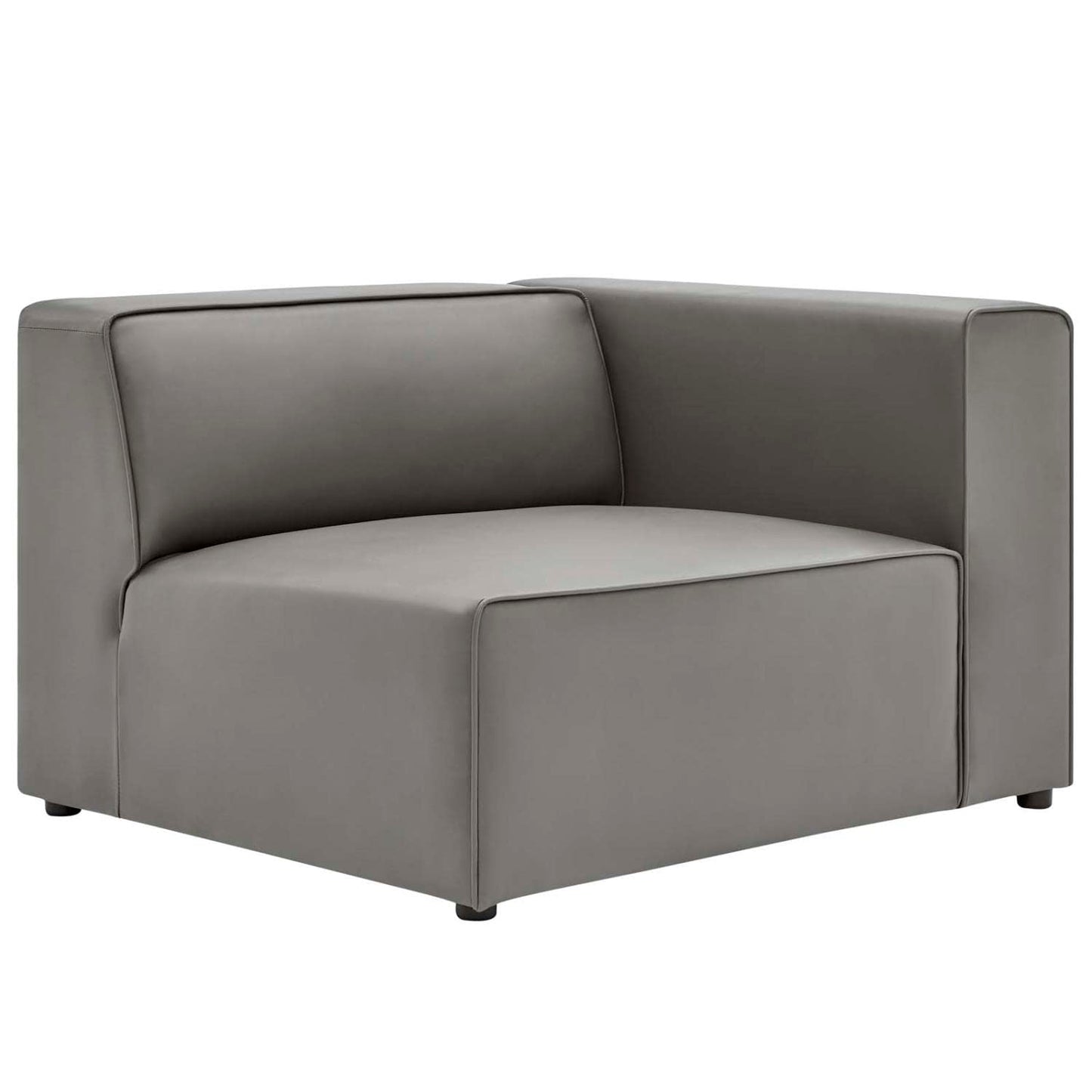 Modway Mingle Vegan Leather 2-Piece Sectional Loveseat in Gray