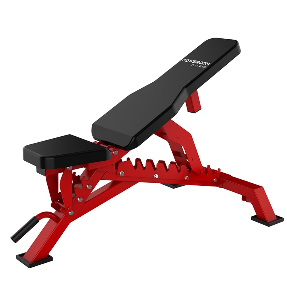Strength Weight Bench 32 Adjustable Positions Training Benches - Heavy Duty Home Gym Equipment with 1300 LBS Weight Capacity Durable Steel Construction Incline Decline Bench for Full Body Workout (Red)