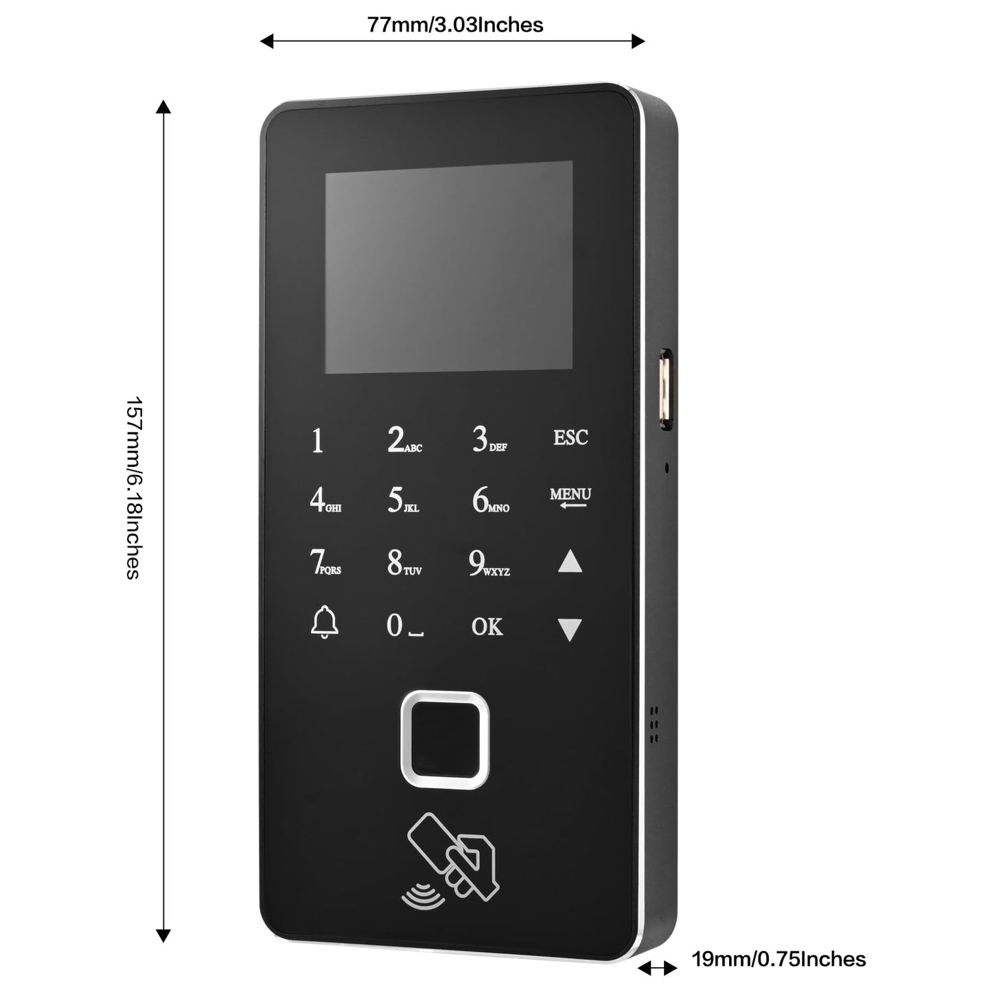 Biometric Access Control System with Fingerprint, Keypad, RFID, Infrared Exit Button, 1200lb Magnetic Lock, LCD Display, USB Download, Attendance Tracking, Timed Unlock,for Office, Store, Home