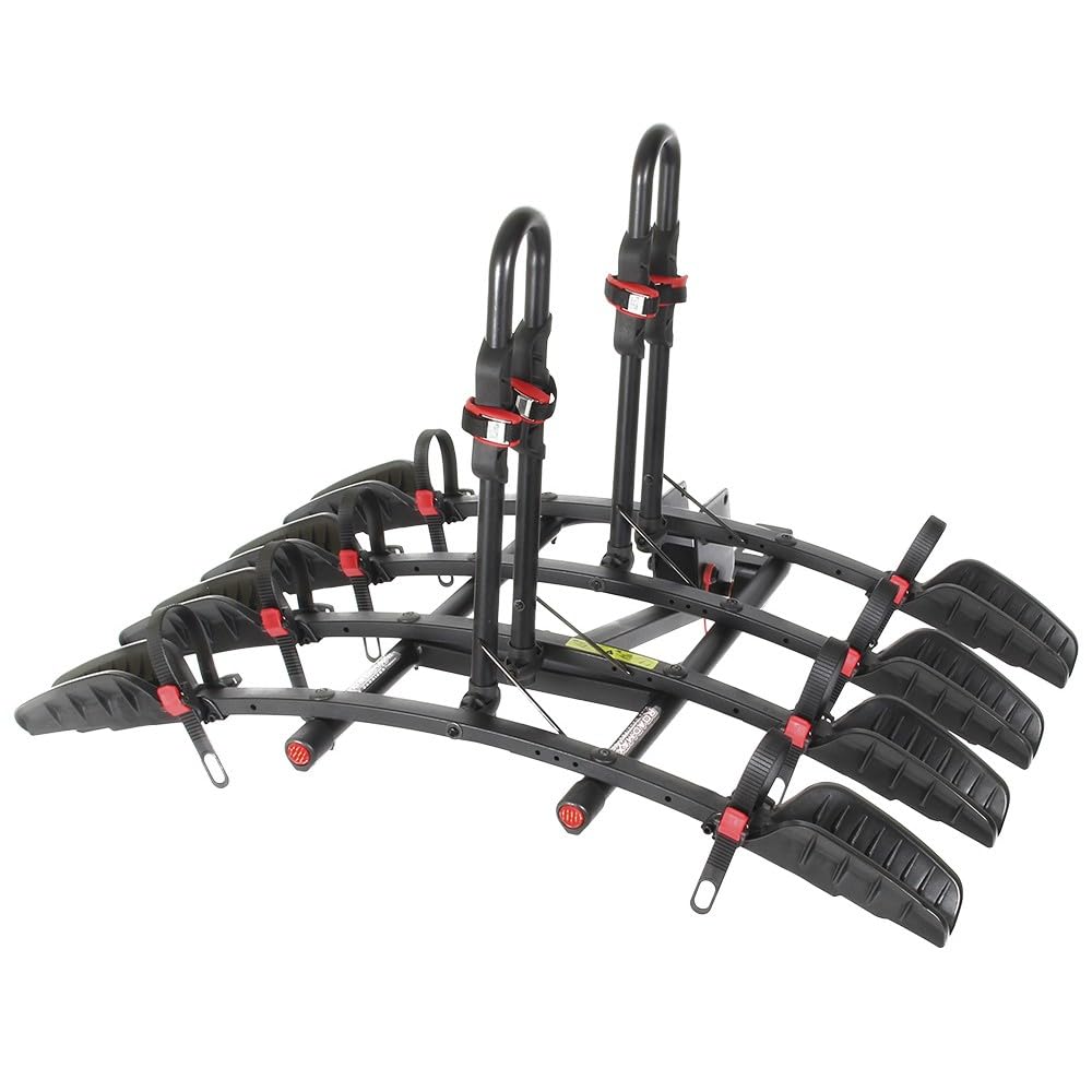 Trimax RMBR4 - Road-MAX Hitch Mount Tray - 4 Bike Rack Hitch Mount for SUV, Truck, Van - Foldable, Locking Arms, 2" Receiver - 1 Rack