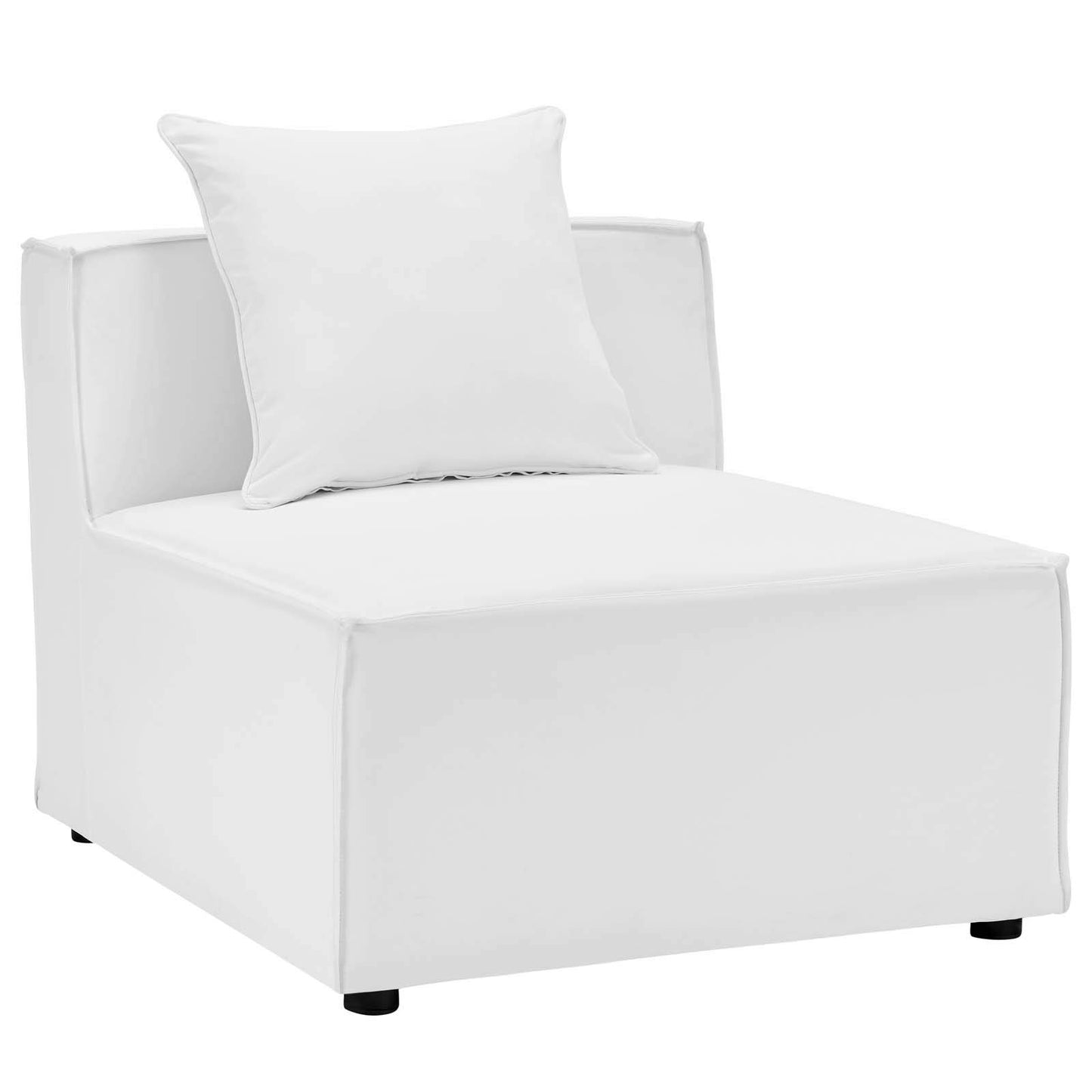 Modway EEI-4379-WHI Saybrook Patio Upholstered 3-Piece Sectional Sofa in White