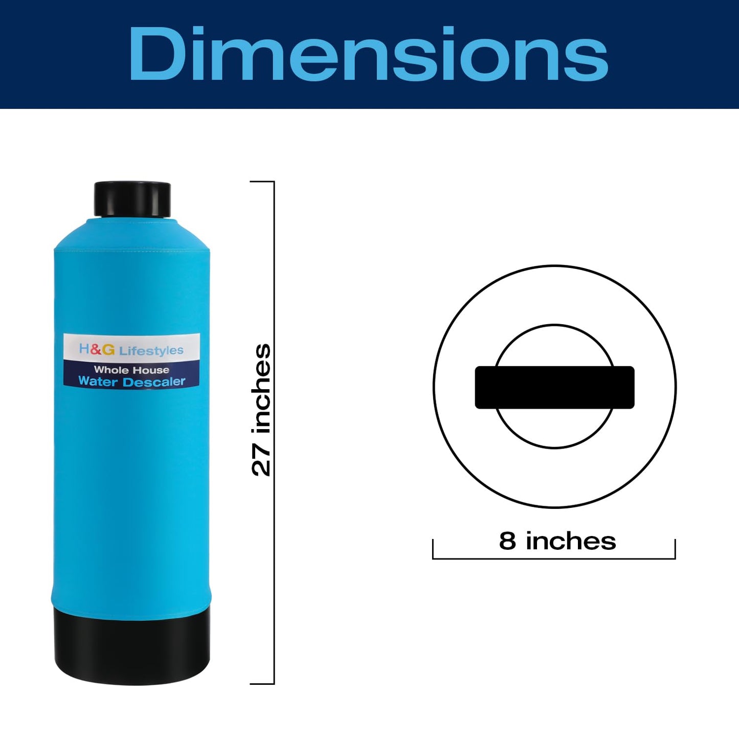 H&G Lifestyles Whole House Water Descaler Saltless, NSF Certified Salt Free Water Softener Systems for Well Water & City Water, Anti Scale Buildup,Scale Inhibitor Filter,Silver-Enhanced, 700,000 Gl