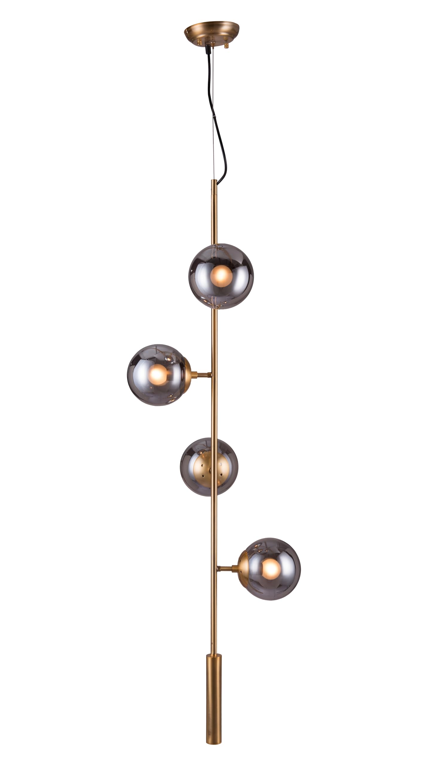 Zuo Zatara Ceiling Lamp, Brass Steel, Gold Finish, Model 56111