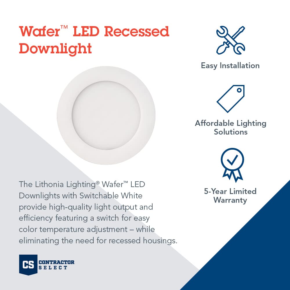 Lithonia Lighting LED Recessed Downlight, 4-Inch, Color Temperature Selectable 3000K/4000K/5000K, Oil Rubbed Bronze, Model WF4