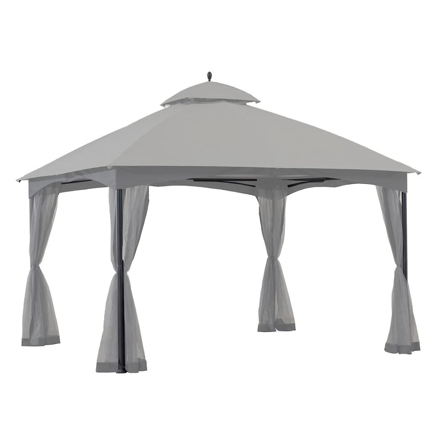 Garden Winds Replacement Canopy Top Cover Compatible with The A101012201 Zanker Gazebo - Riplock 350 - Slate Gray