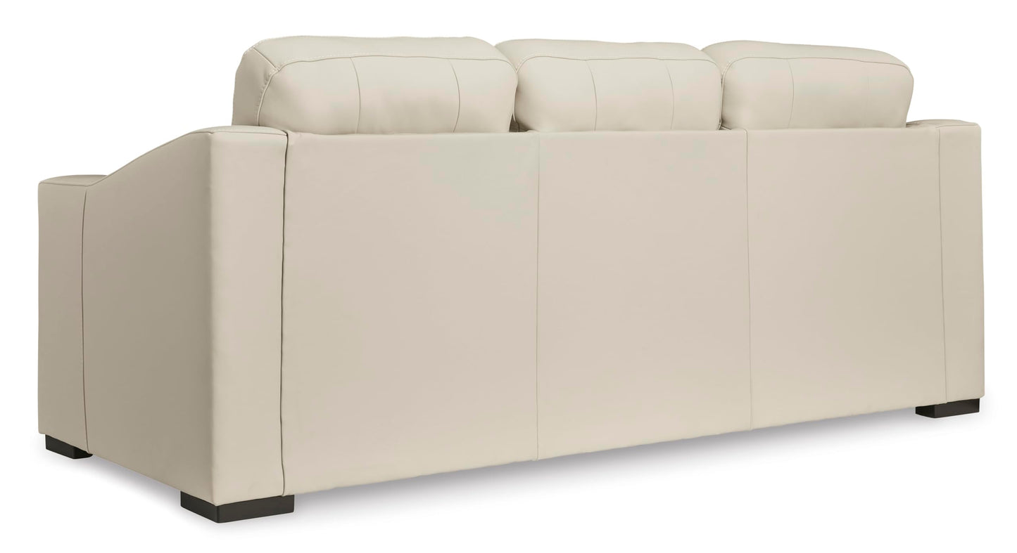 Signature Design by Ashley Treasure Trove Contemporary Leather Match Sofa, Beige
