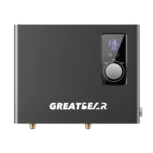 18kW Tankless Water Heater Electric, GREATBEAR on Demand Hot Water Heater Electric 240Volts, Instant Water Heaters Point of Use, Self Modulating and ETL Certified ECO180G Gray