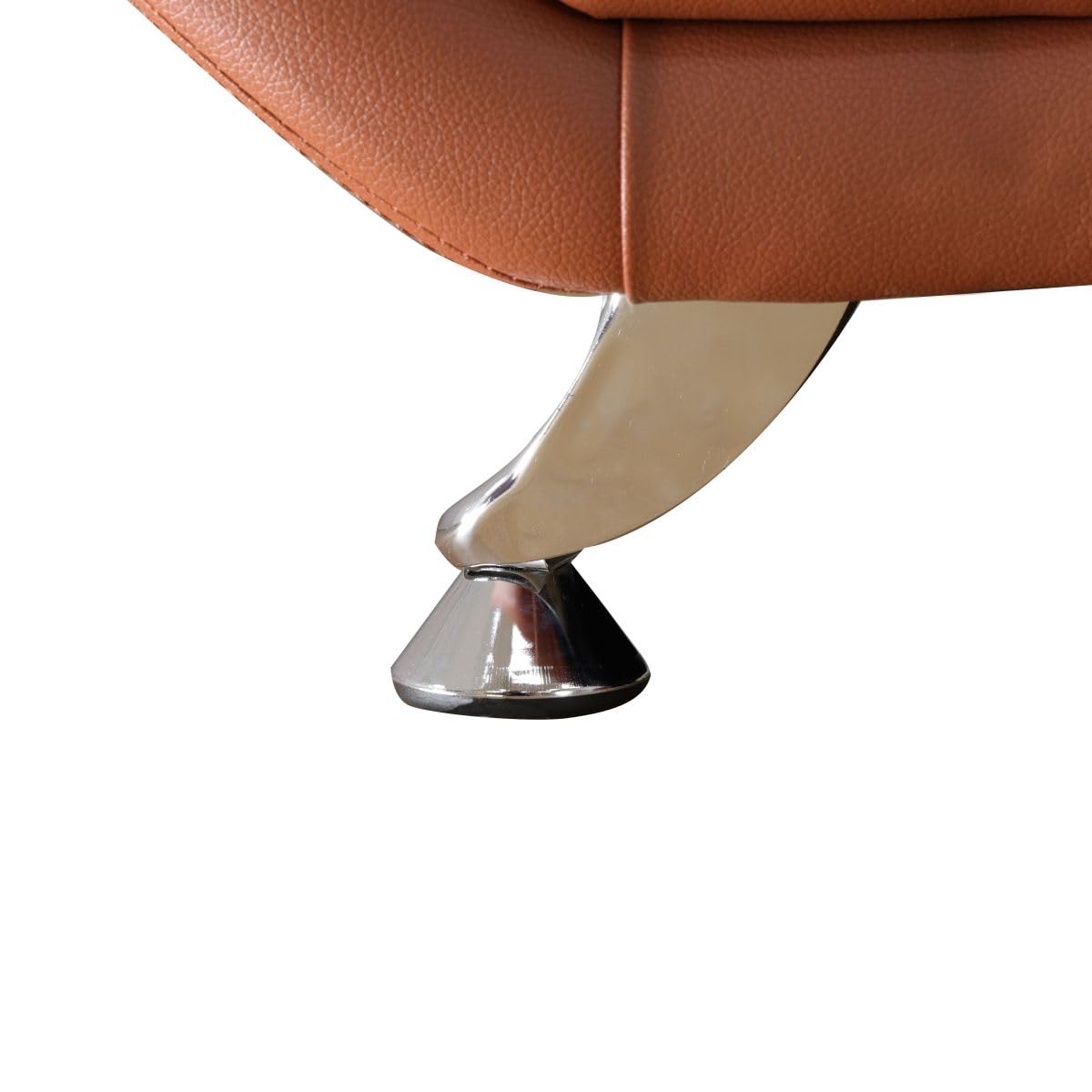 UOCFYK Lounge Comfy Faux Leather Sectional Sofa Modern Couch for Small Living Room/Dorm/Bedroom/Office/Apartment for Small Spaces, (Orange, Three-Piece)