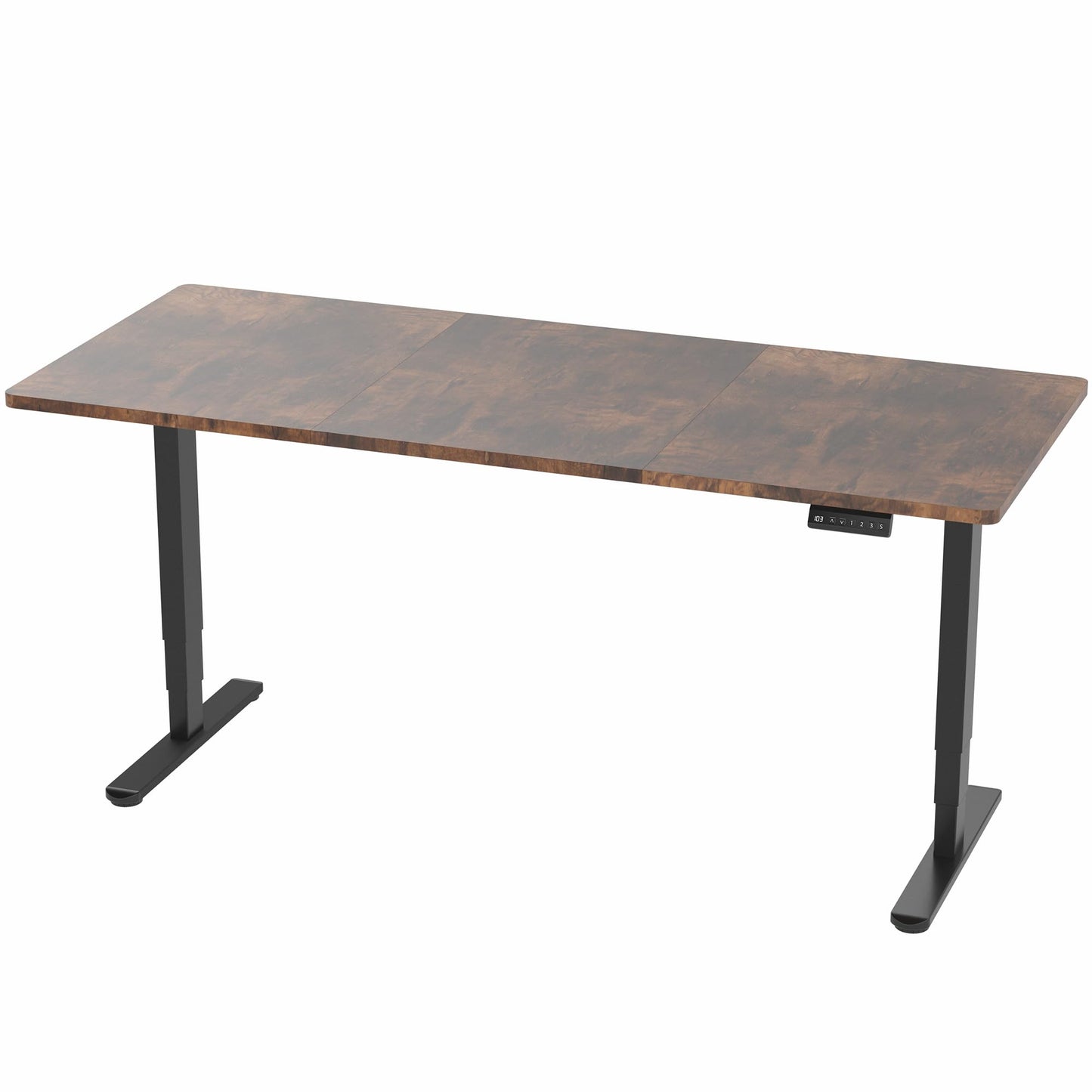 VIVO Electric 71 x 30 in Dual Motor Rustic Sit Stand Desk, Memory Height Adjustment, 2B Series, Vintage Brown Top Black Frame, DESK-KIT-2B7N