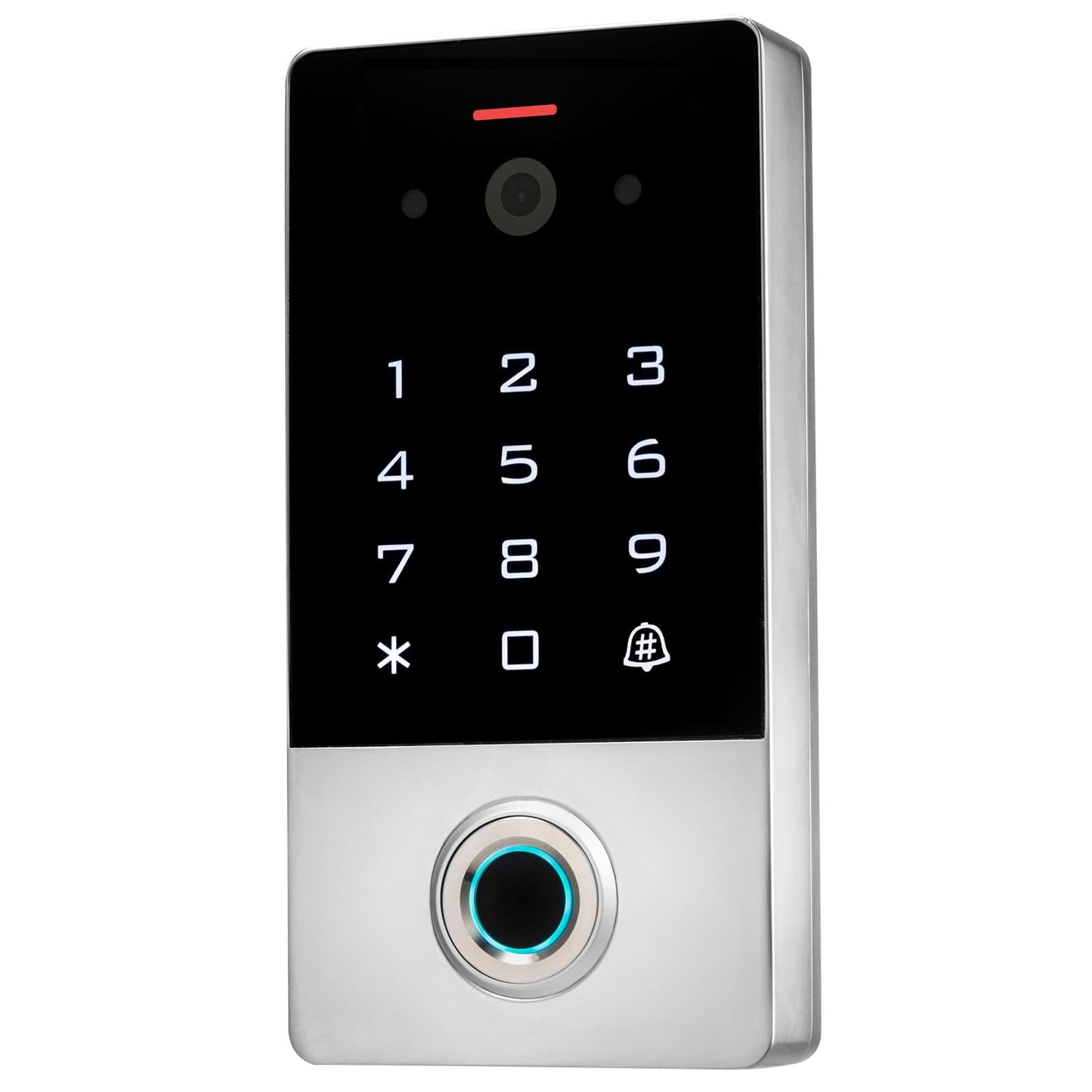 Smart Door Access Control System with Tuya APP Remote Video Intercom & Monitoring, Built-in Camera, 600lbs Magnetic Lock, IP68 Metal Keypad, Fingerprint/Password/ID Card Unlock