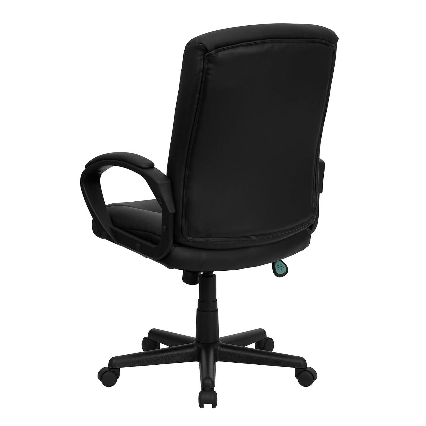 Flash Furniture Chelsea Mid-Back Black LeatherSoft Executive Swivel Office Chair with Three Line Horizontal Stitch Back and Arms