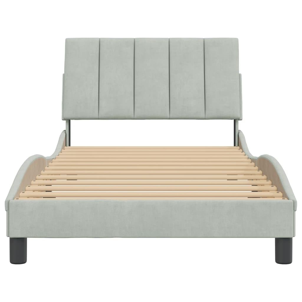 FUDUGEHMIOFWFJJ Adjustable Bed,Queen Size Bed,Bases de Camas Queen,Bed Frame Without Mattress Light Gray 39.4"x74.8" VelvetSuitable for Bedroom, Office, Balcony
