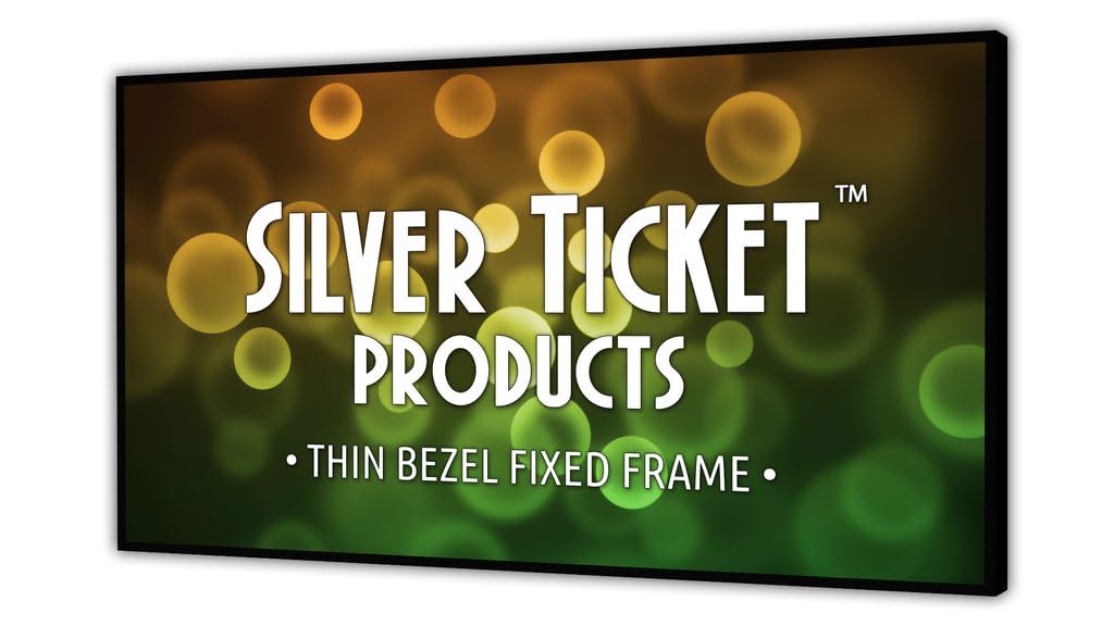 Silver Ticket Products S7 Series 6 Piece Thin Bezel Home Theater Fixed Frame 4K/8K Ultra HD, HDTV, HDR & Active 3D Projection Screen, 16:9 Format, 150" Diagonal, White Material S7-169150