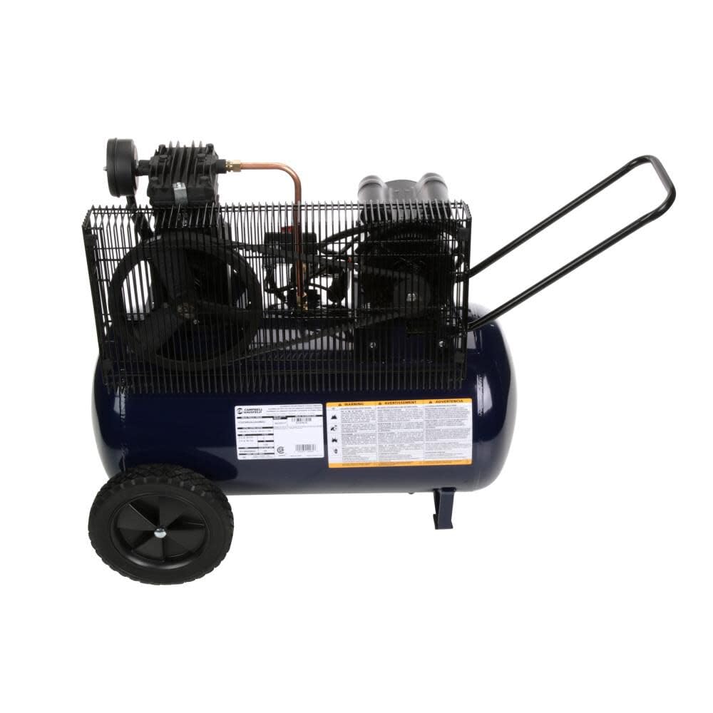 Campbell Hausfeld 20 Gallon Horizontal Air Compressor, 2 HP, Single‑Stage, Dual Voltage 120/240V, 135 PSI