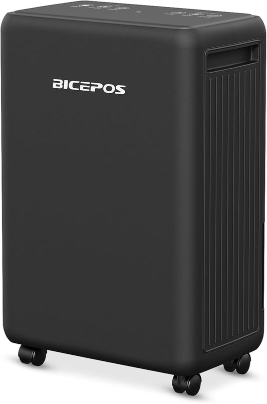 Bicepos 2000 Sq.Ft Dehumidifier for Basement, 30 Pints Dehumidifiers for Home with Drain Hose, 0.52 Gal Water Tank, Intelligent Humidity Control Auto Shut Off for Bathroom, Laundry, RV, Office