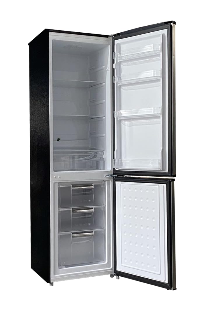 HAMILTON BEACH Cubic Foot Fridge with Bottom Mount Freezer, 9.2 cu. ft, Stainless