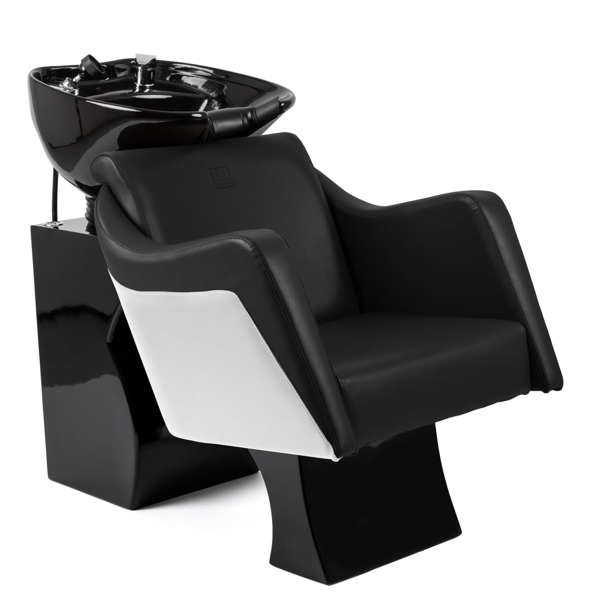 Eros Shampoo Bowl and Chair | Minerva Beauty (Black Chair with Black Bowl)