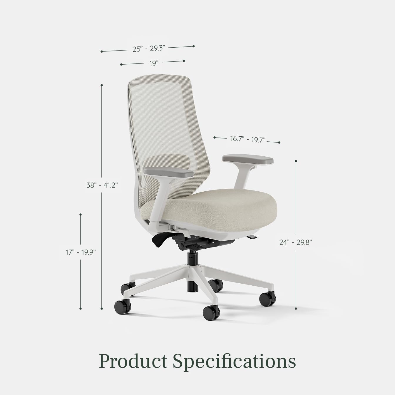Branch Ergonomic Chair Pro - Mesh Office Chair with 14 Points of Adjustment - Height, Depth & Tilt Adjustable - 5D Armrests - Forward Tilt, Smooth Recline, and Lumbar Support - Ivory Boucle