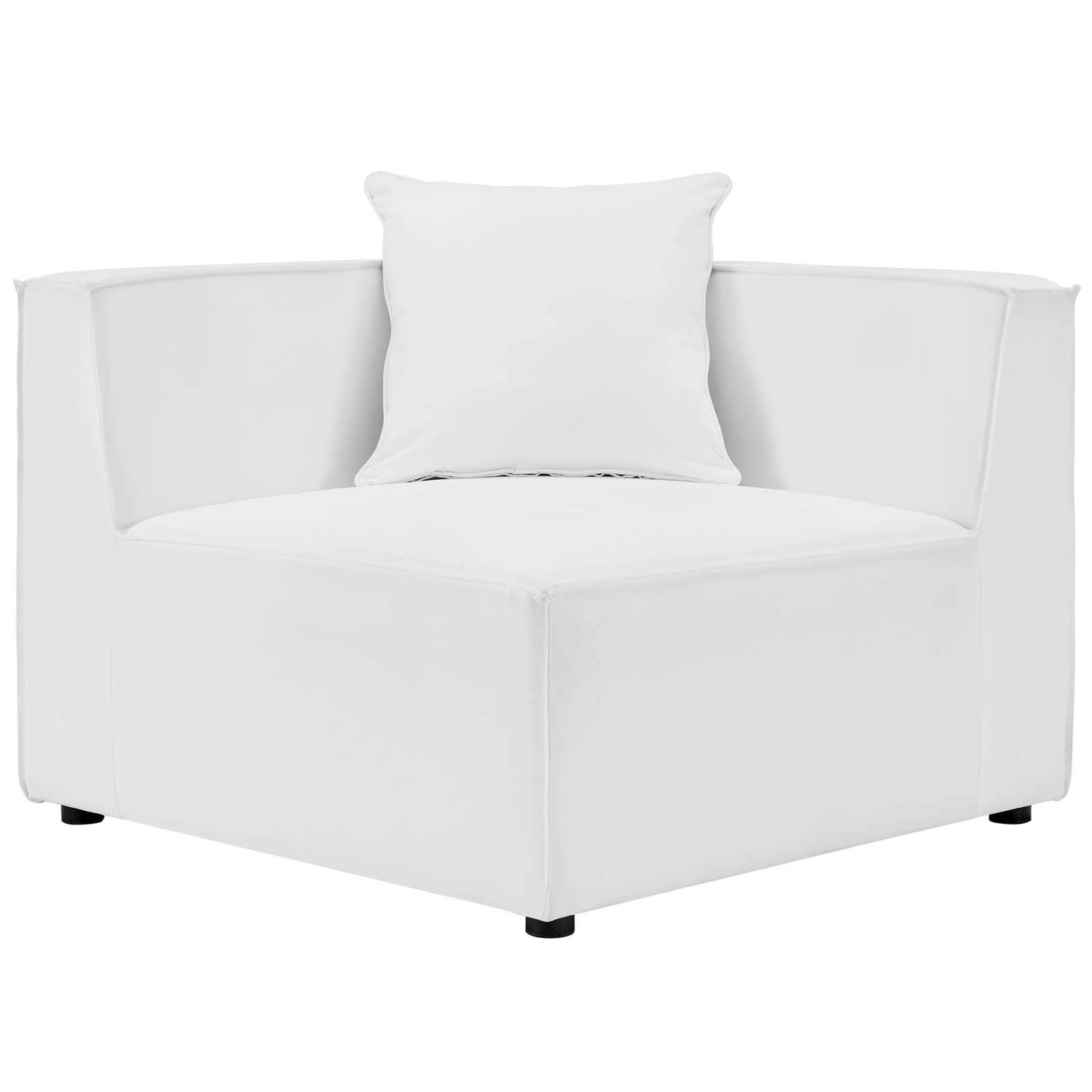 Modway EEI-4379-WHI Saybrook Patio Upholstered 3-Piece Sectional Sofa in White