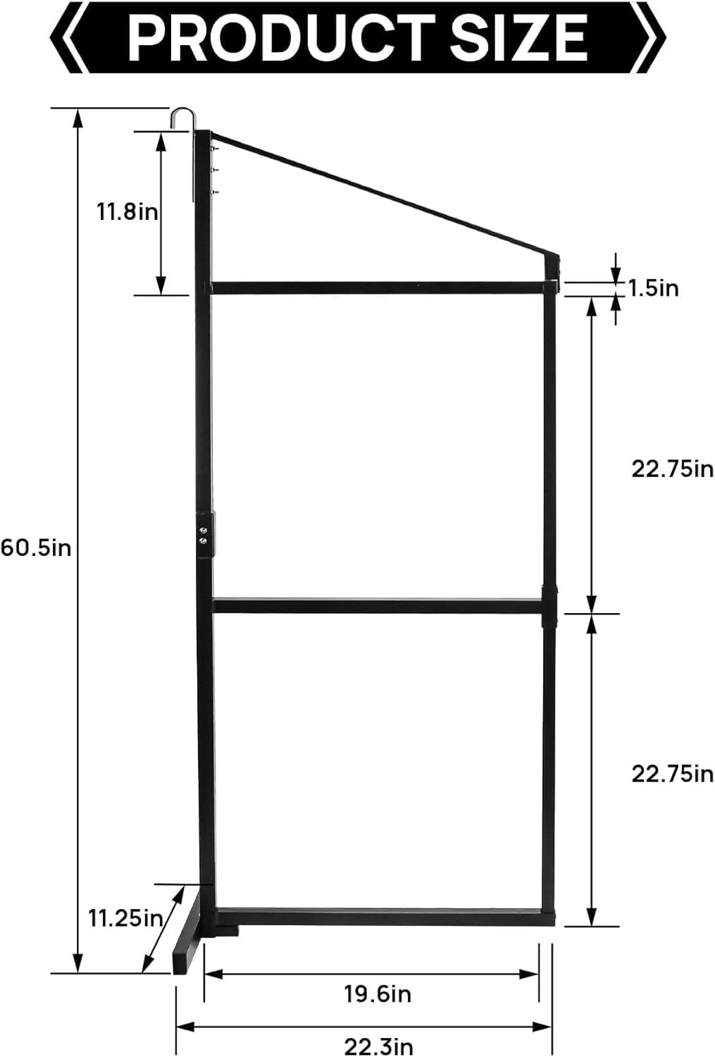 Sidasu 4 Pack Shipping Container Shelves Shelving Brackets with 60.5"(H) X 22.3"(W), 3 Tiers Shipping Container Shelves-Bracket Rack with 1100 lbs Capacity - D-Ring Mount for Cargo Shelves Rack