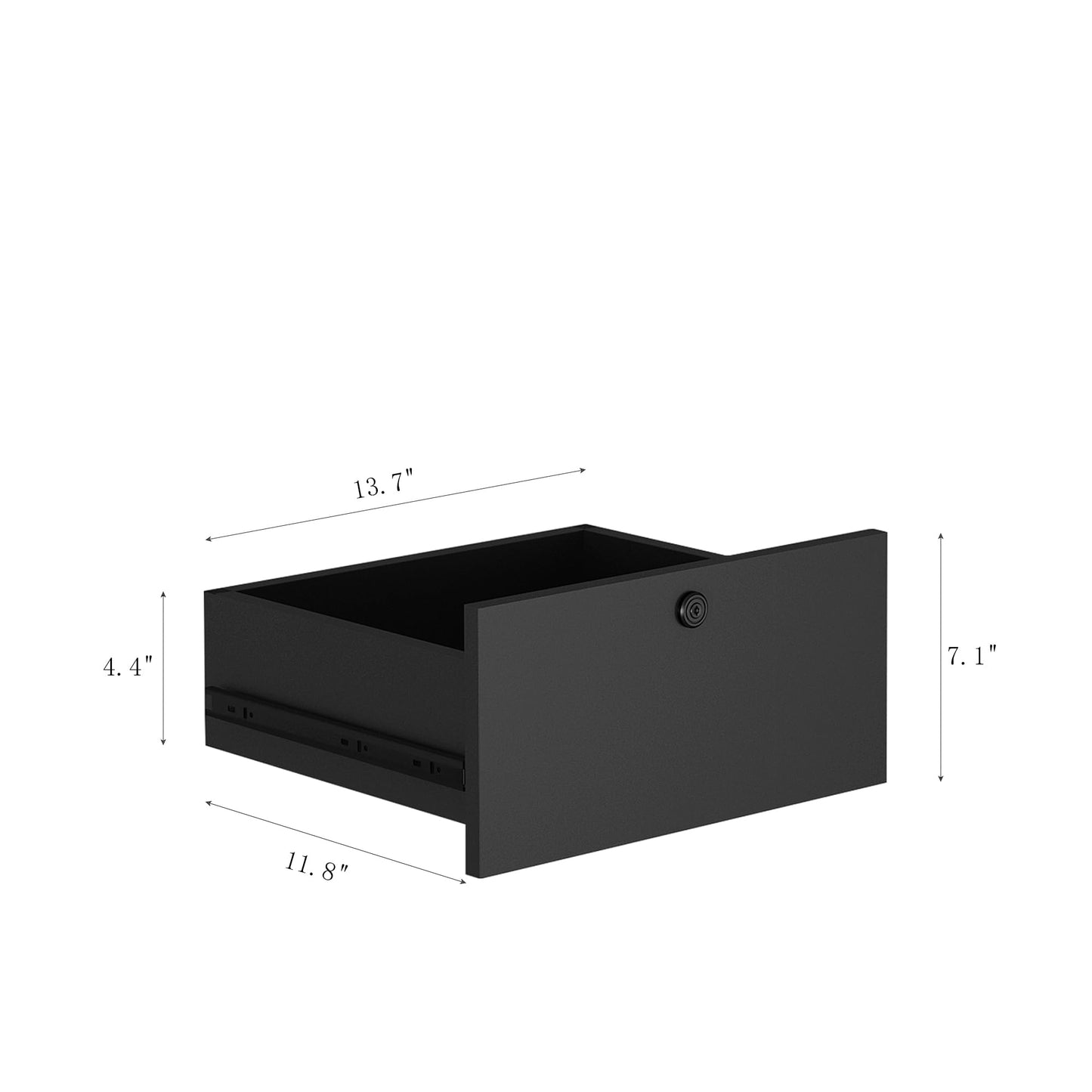 Black Nightstand with Charging Station & Night Light, Modern Black Bedside Table with Bookshelf & Storage Cabinet for Bedroom, 41InchTall Nightstand for Bedroom - W15.74 x D15.74 x H41.14