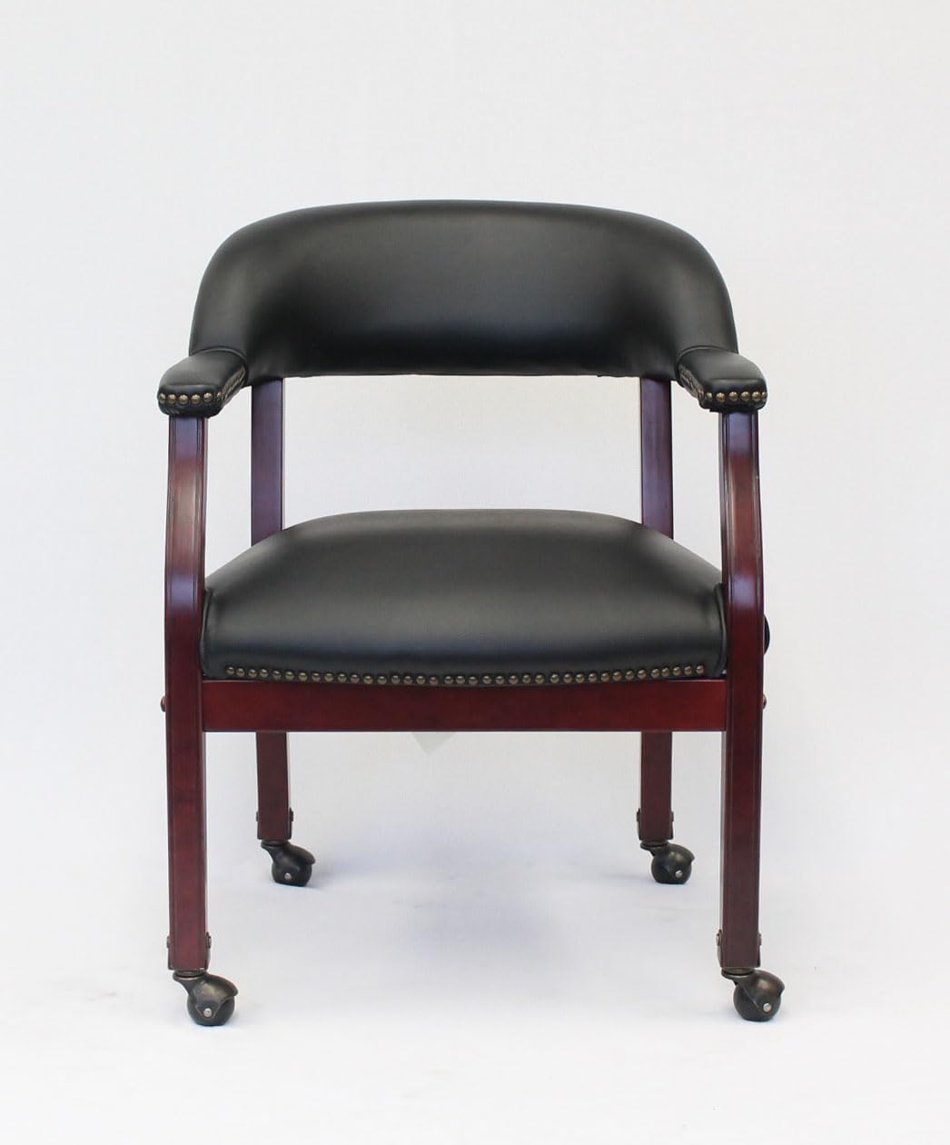 Boss Captain’s Chair In Black Vinyl W/ Casters