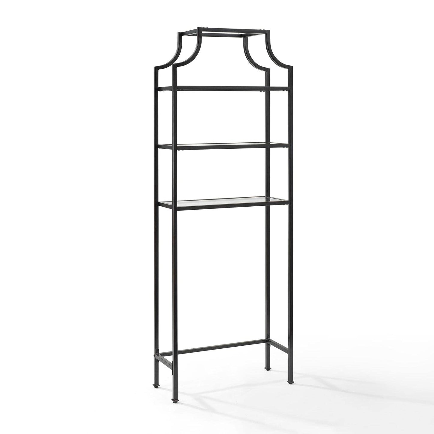 Maykoosh Modern Bathroom Space Saver Cabinet - Oil Rubbed Bronze, Pagoda Style Storage, Tall Linen Tower