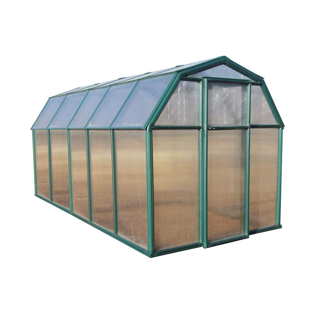 Palram - Canopia Rion EcoGrow 2 | 6 Ft. x 10 Ft. Greenhouse, Large Twin Wall Polycarbonate Heavy Duty Green House DIY Kit for Garden, Yard, Plants, Walk-in for Outdoors with Window Vent (Green)