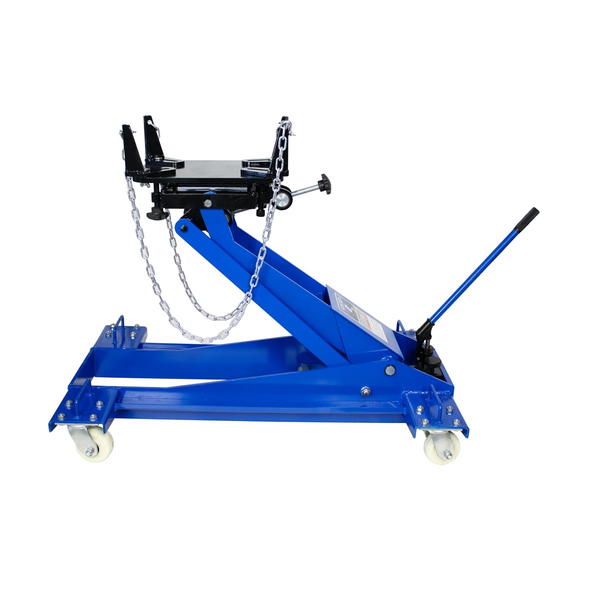 K Tool International XD63517 2 Ton Transmission Jack for Garages, Repair Shops and DIY, 4,000 lbs., 37.4" Height, Saddle Tilt +/-25 Degrees, Built-in by-Pass System, 16.14" x 20.87" Head, Blue
