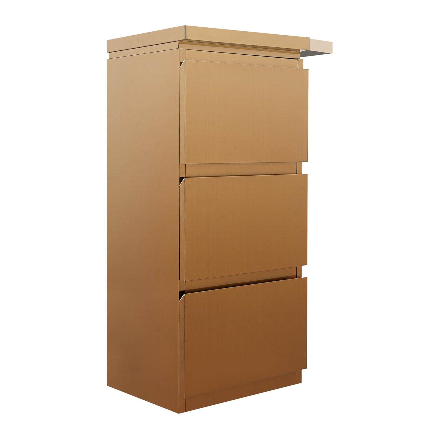 Salon Station for Hair Stylist, 3-Drawer Stainless Steel Salon Storage Cabinet Barber Organizer with 3 Hair Dryer Holders, Smooth & Silent Sliding (Rose Gold)