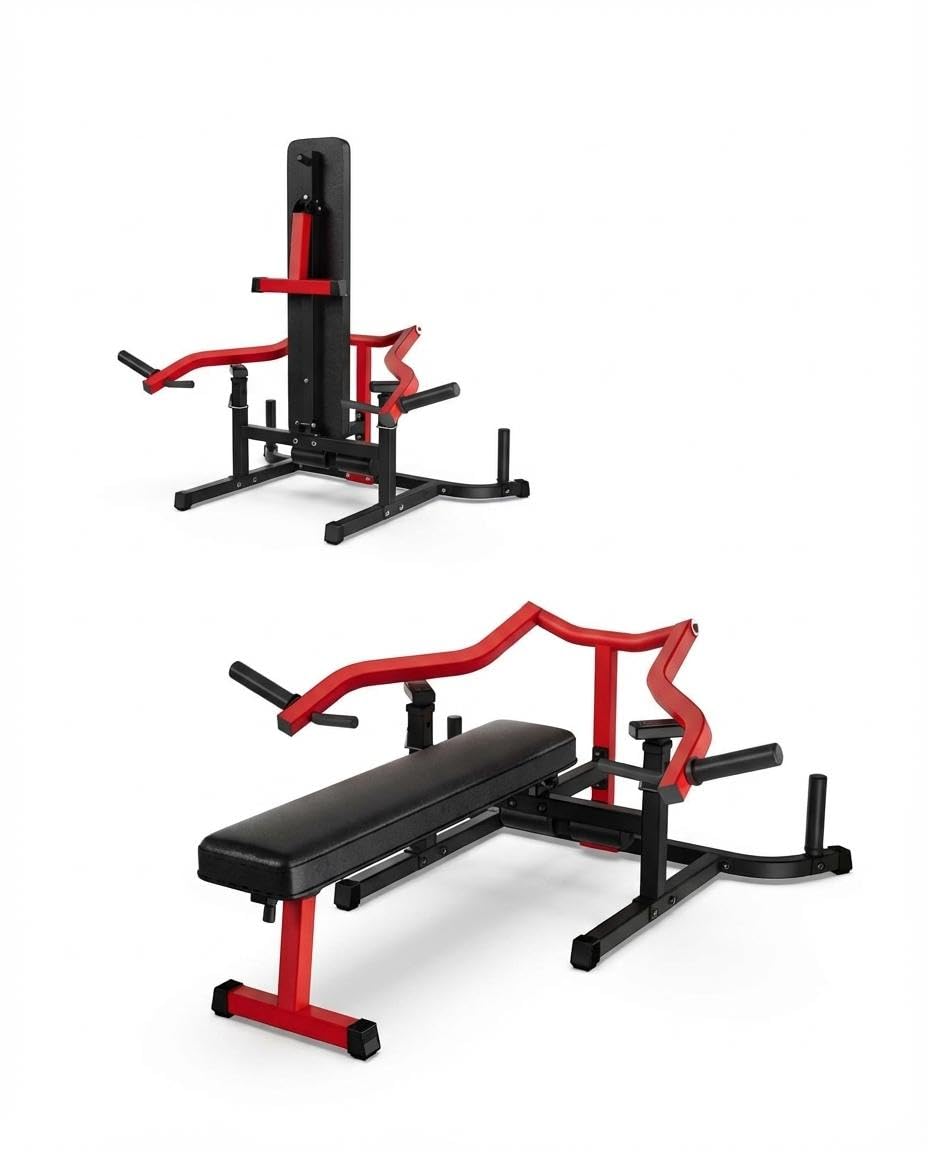 Chest Press Machine for Home Gym, 1050 LBS Weight Bench Press Machine, Adjustable Flat/Incline Bench Press with Independent Converging Arms, Multi-Functional Upper Body Workout Bench