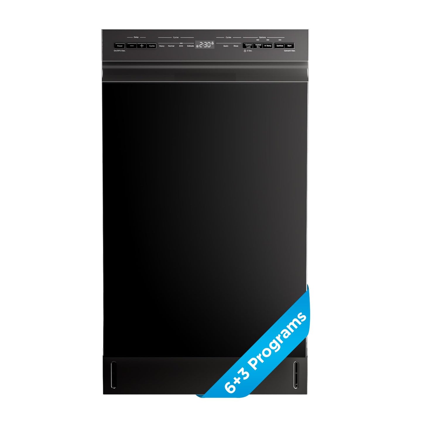 Midea 18 Inch Built-in Dishwasher, Slim Space-Saving Design with Stainless Steel Tub, 8 Place Settings & 6 Wash Cycles, Energy Star Certified Dishwasher with Heated Dry & High-Temp Wash, Black