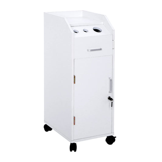 JHshop Salon Utility Station with Wheels Barber Hair Stylist Rolling Trolley Spa Storage Furniture,Salon Trolley Cart with Wheels & Drawers,Hair Cart Organizer,Rolling Salon Storage Cabinets - White